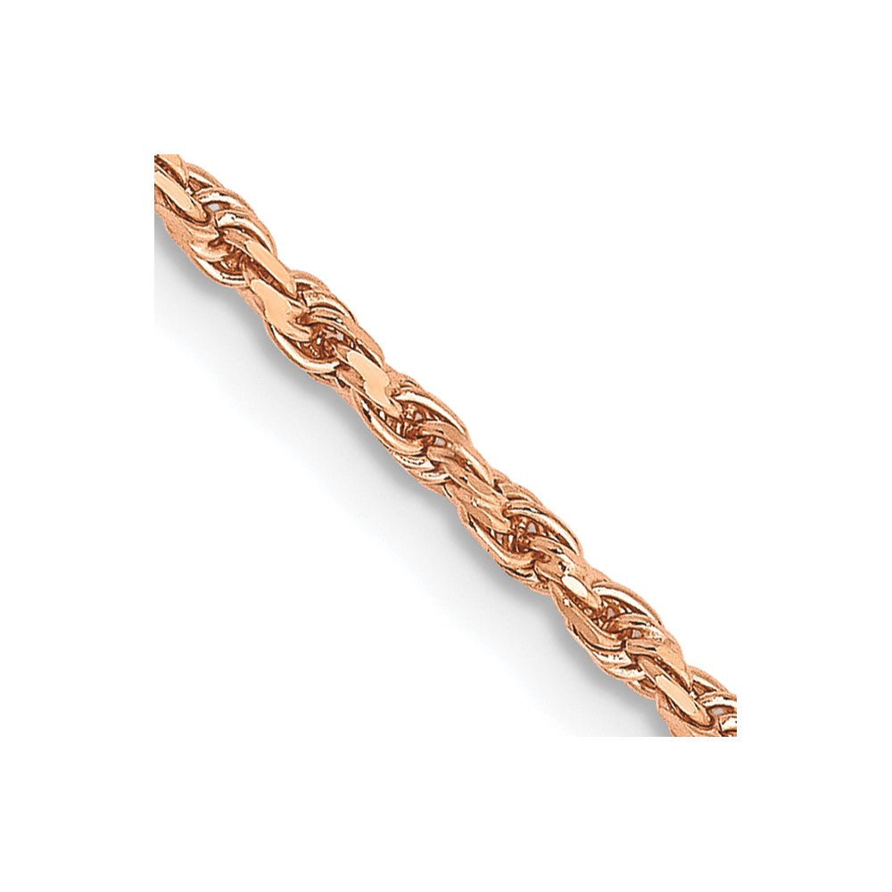 14K Rose Gold 20 inch 1.8mm Diamond-cut Man Made Rope with Lobster Clasp Chain