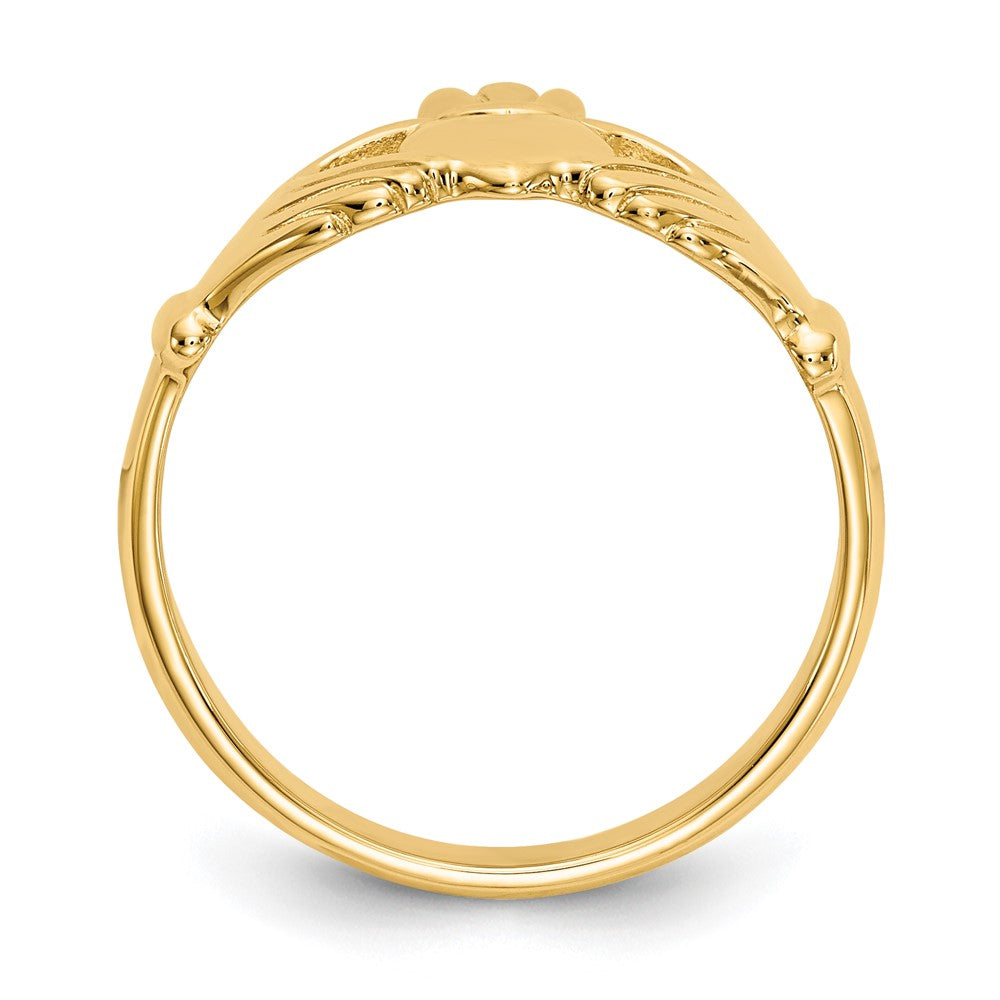 14k Polished Claddagh Ring