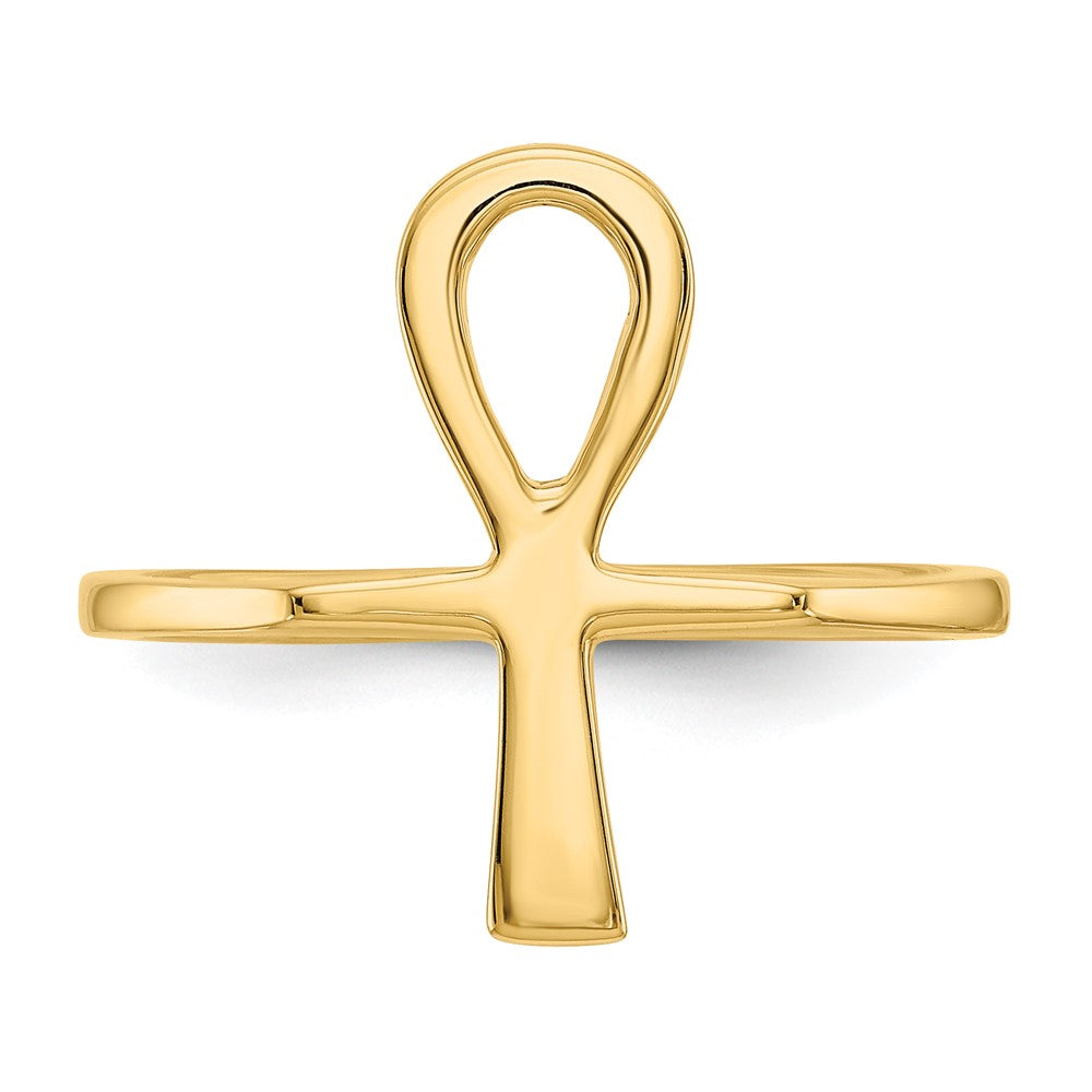 14k Polished Ankh Egyptian Cross Ring