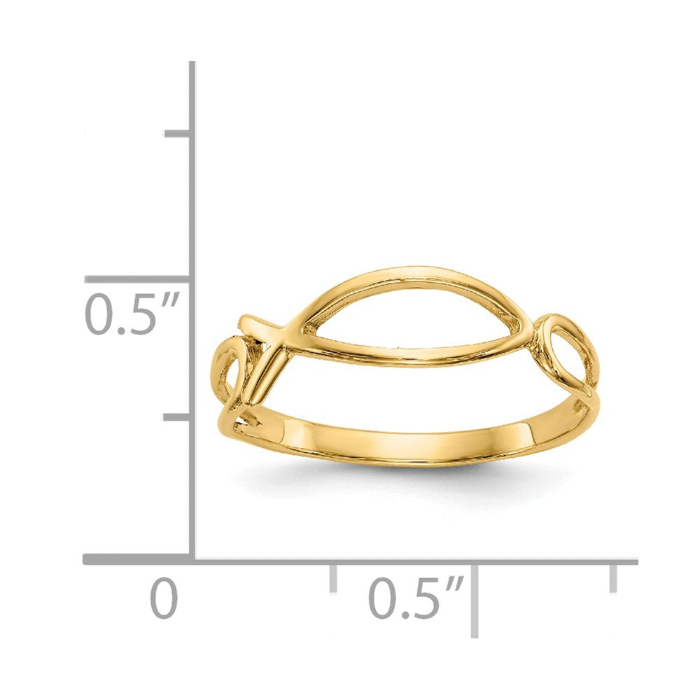14k Polished Ichthus Fish Ring