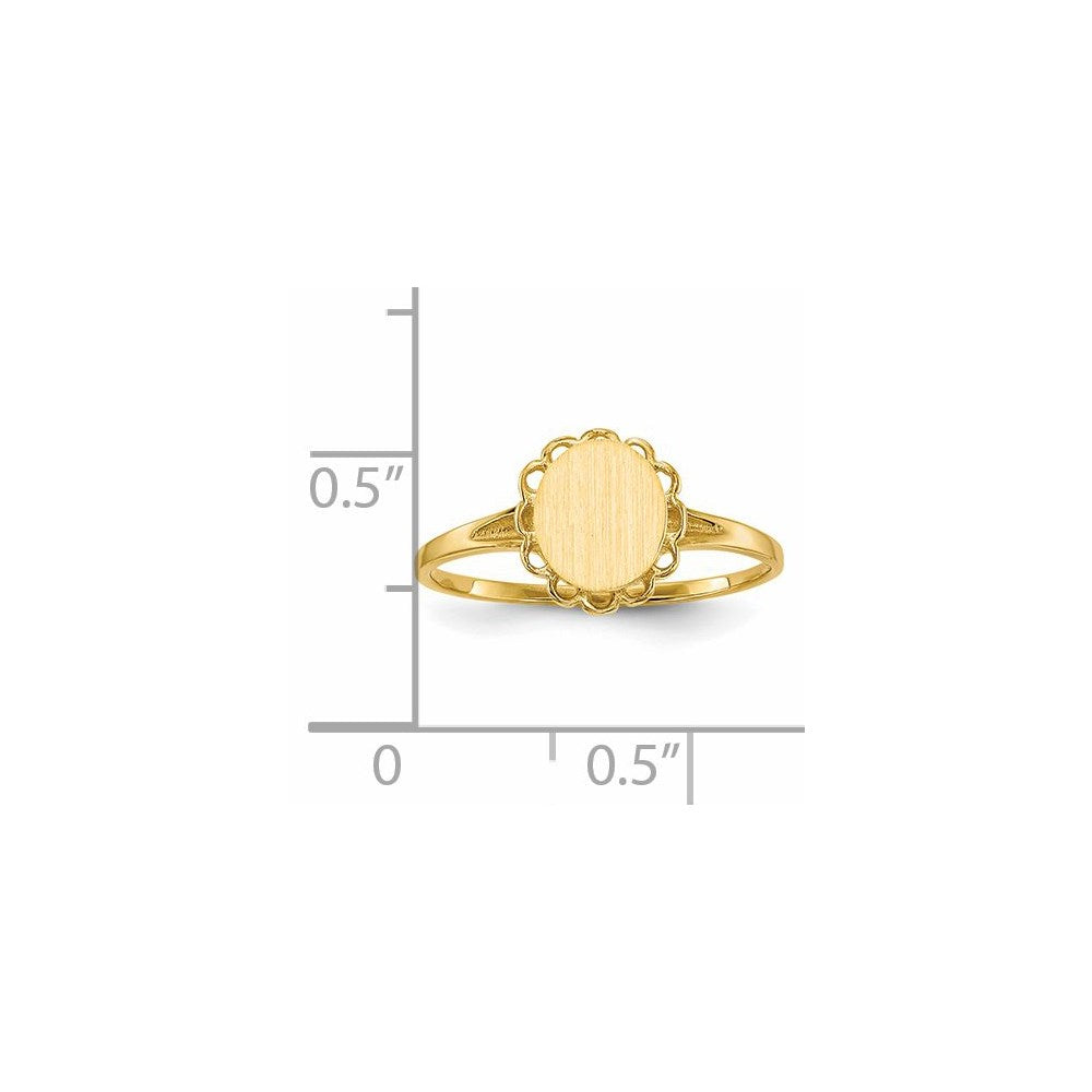 14k 7.5x6.5mm Open Back Signet Ring