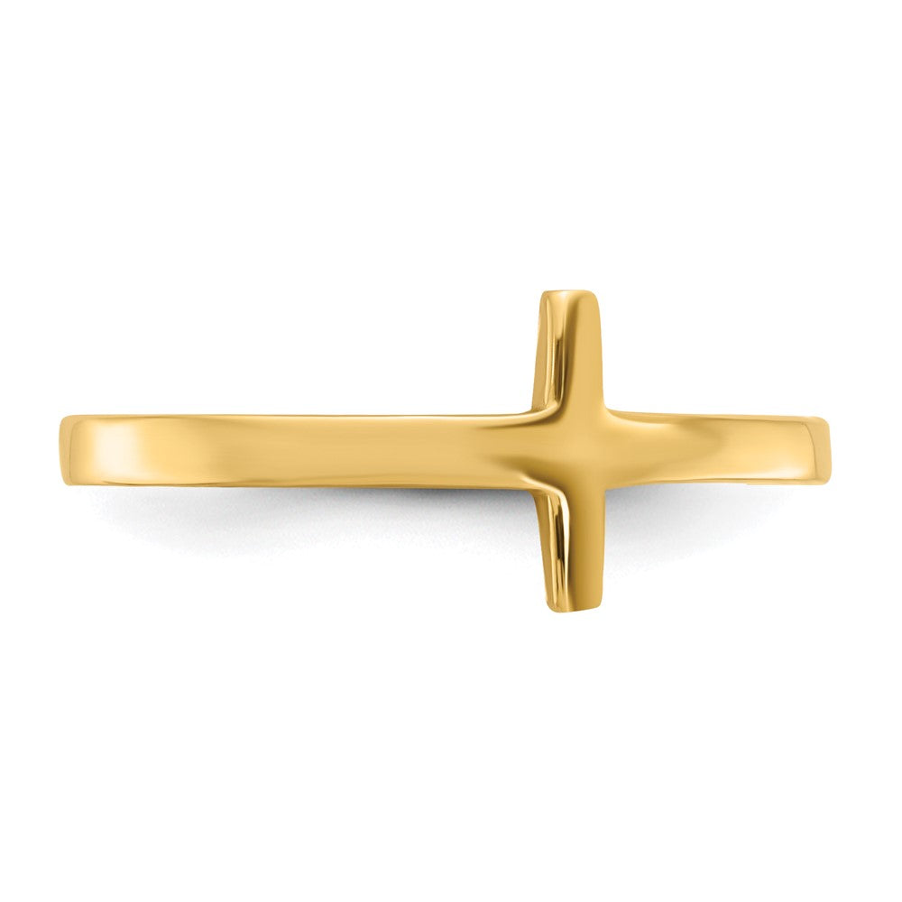 14k Sideways Cross Ring