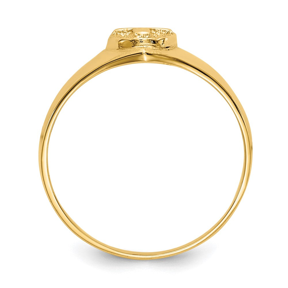14k Childs Polished Cross Ring
