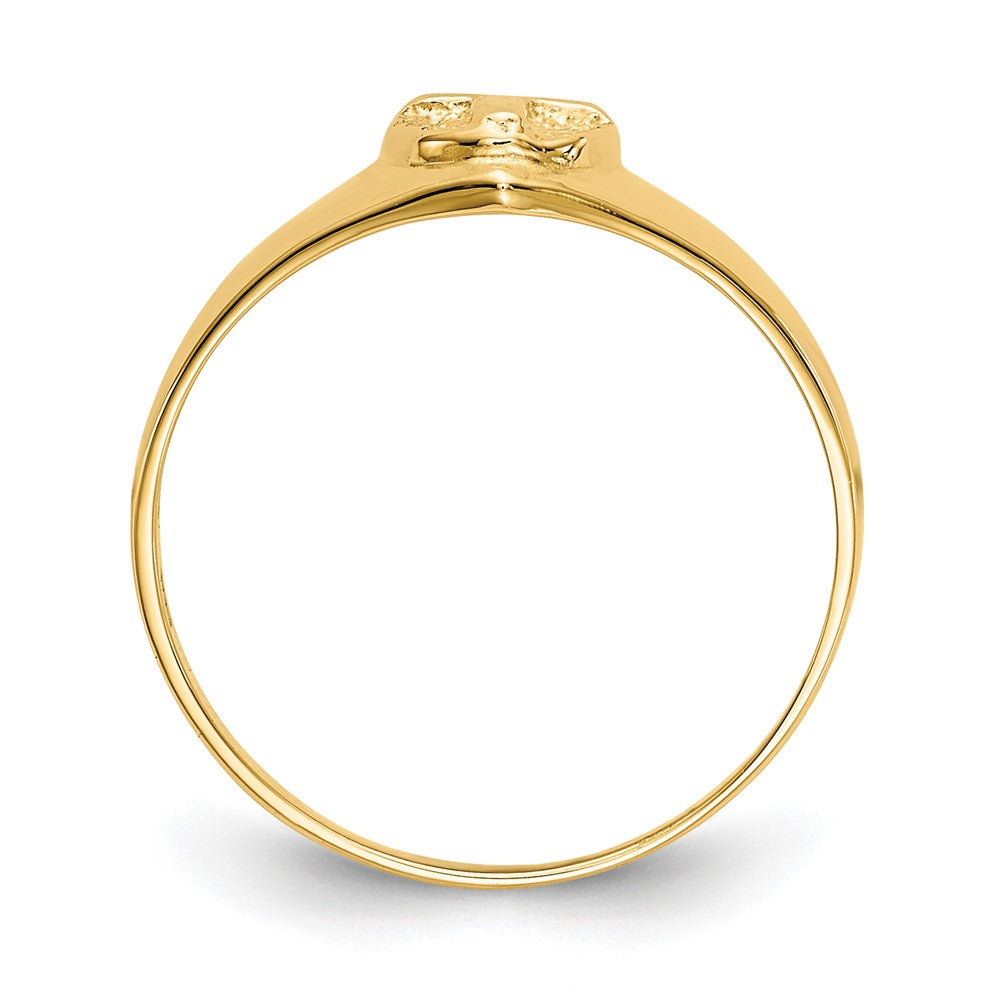 14k Childs Polished Open Cross Ring