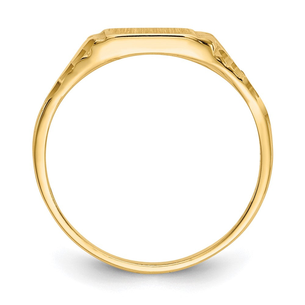 14k Childs Diamond-Cut Signet Ring