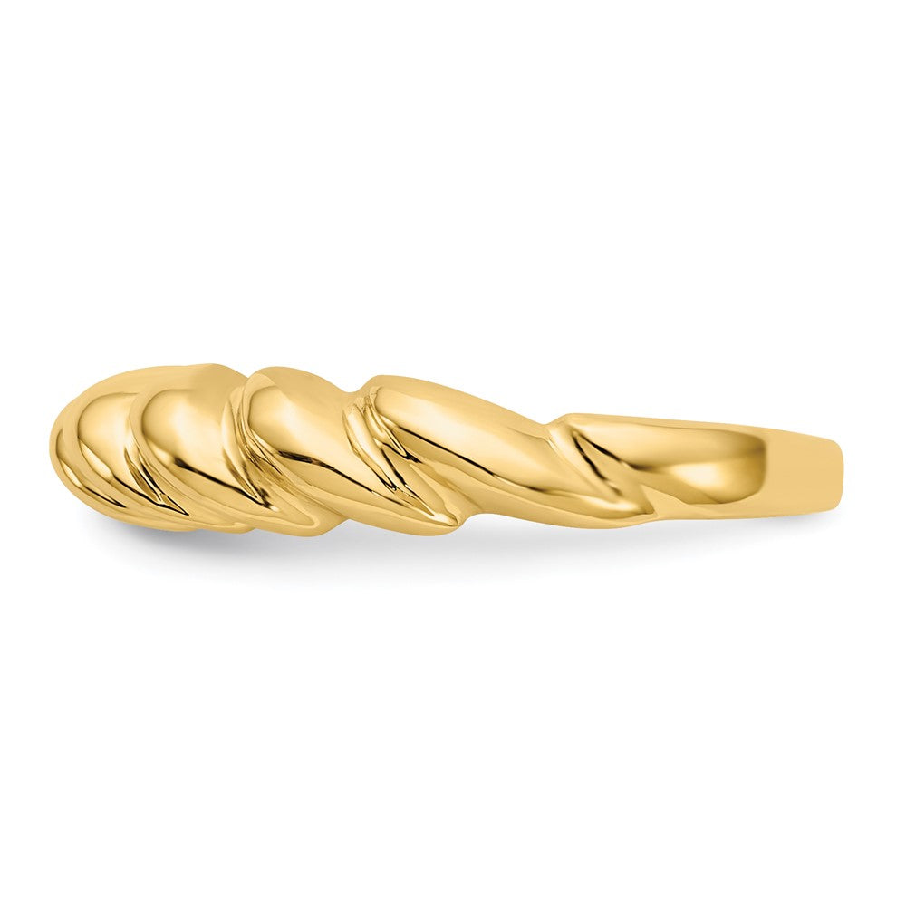14k Polished Twisted Dome Ring
