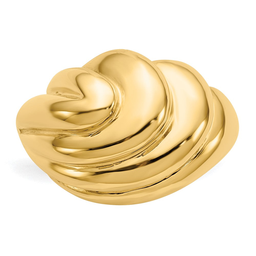 14k Polished Swirl Dome Ring