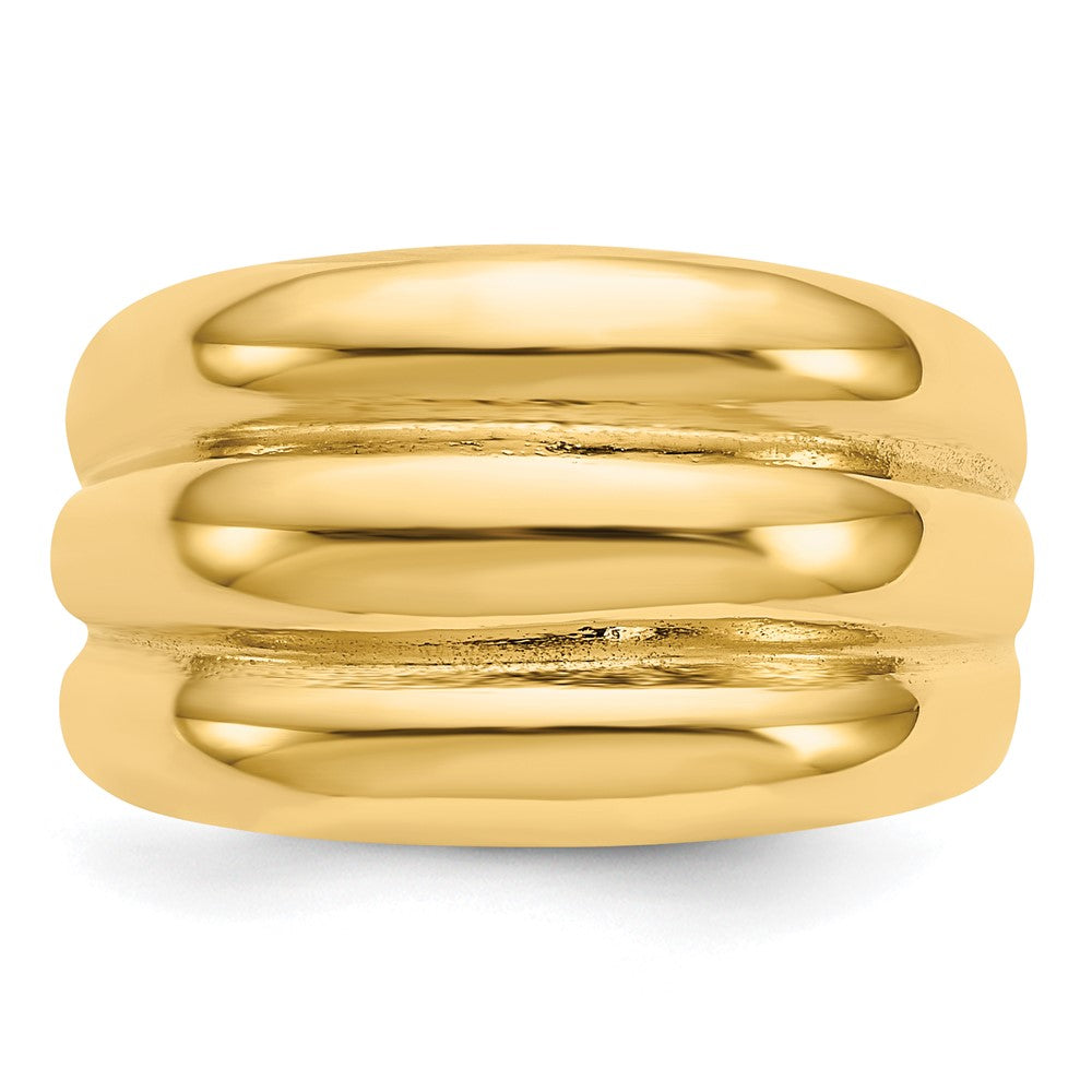 14k Polished Scalloped Dome Ring
