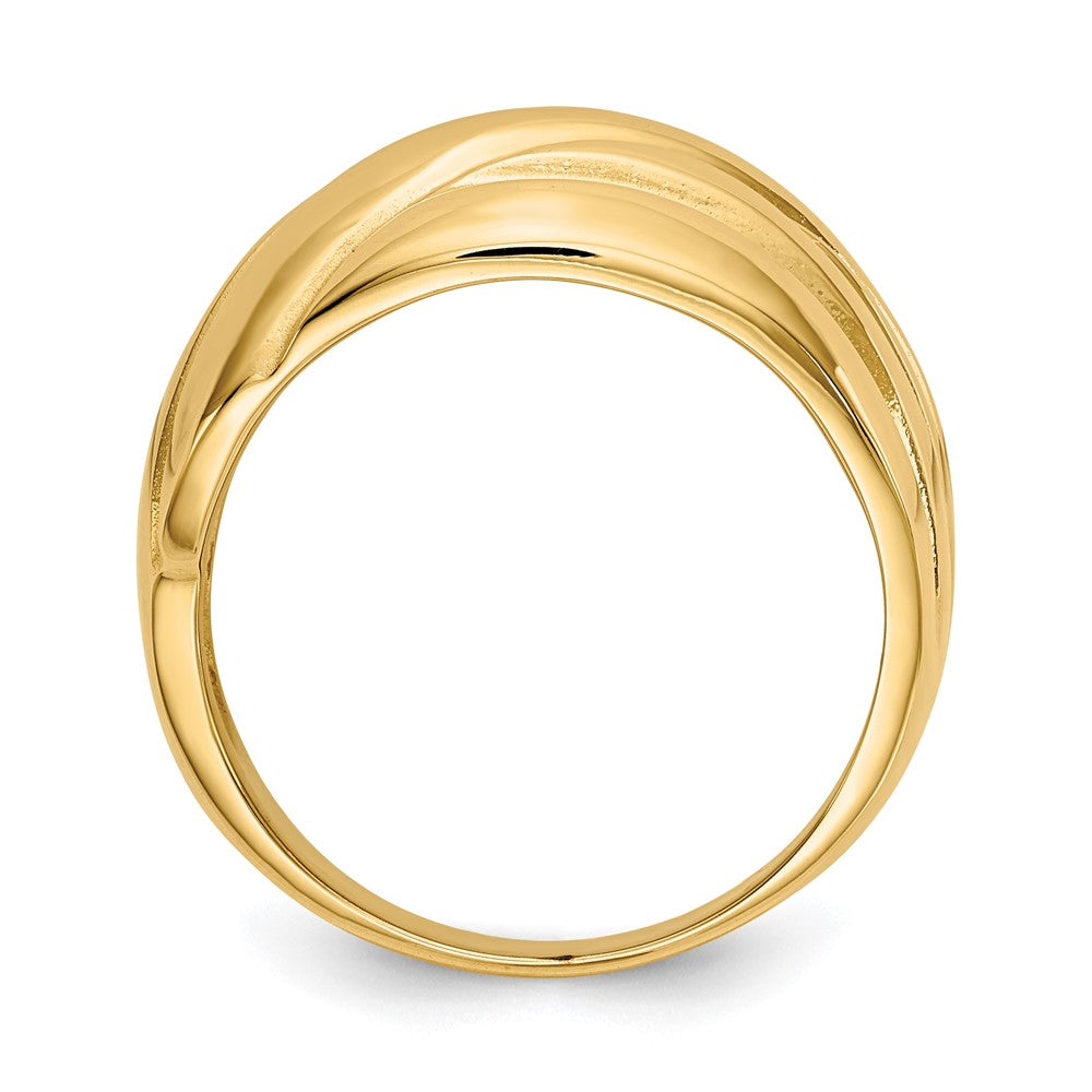 14k Polished Scalloped Dome Ring