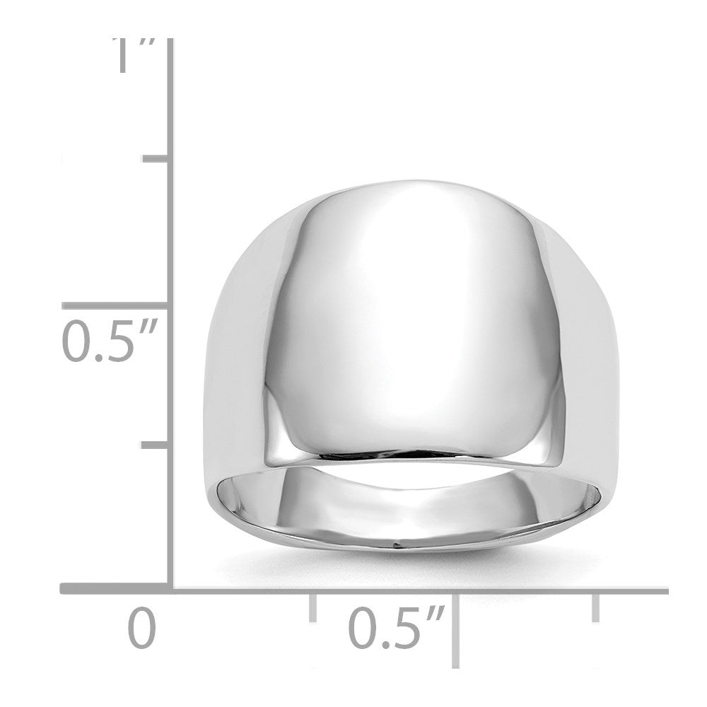 14k White Gold Polished Dome Ring