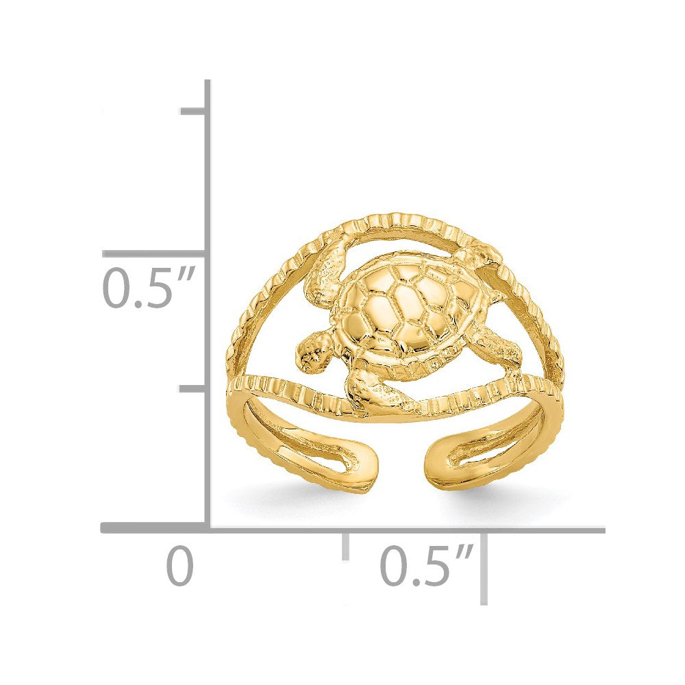 14k Turtle Toe Ring