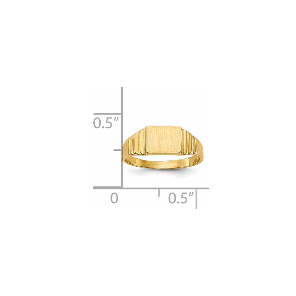14K Rectangular Satin Baby Signet Ring