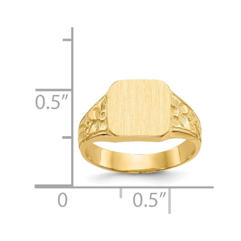 14K Square Polished Baby Signet Ring
