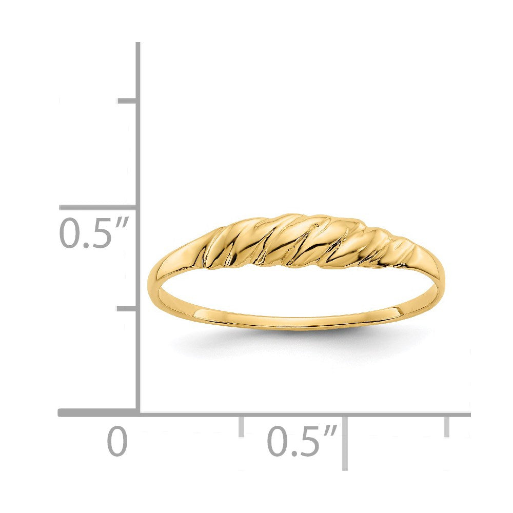 14K Ridged Dome Ring