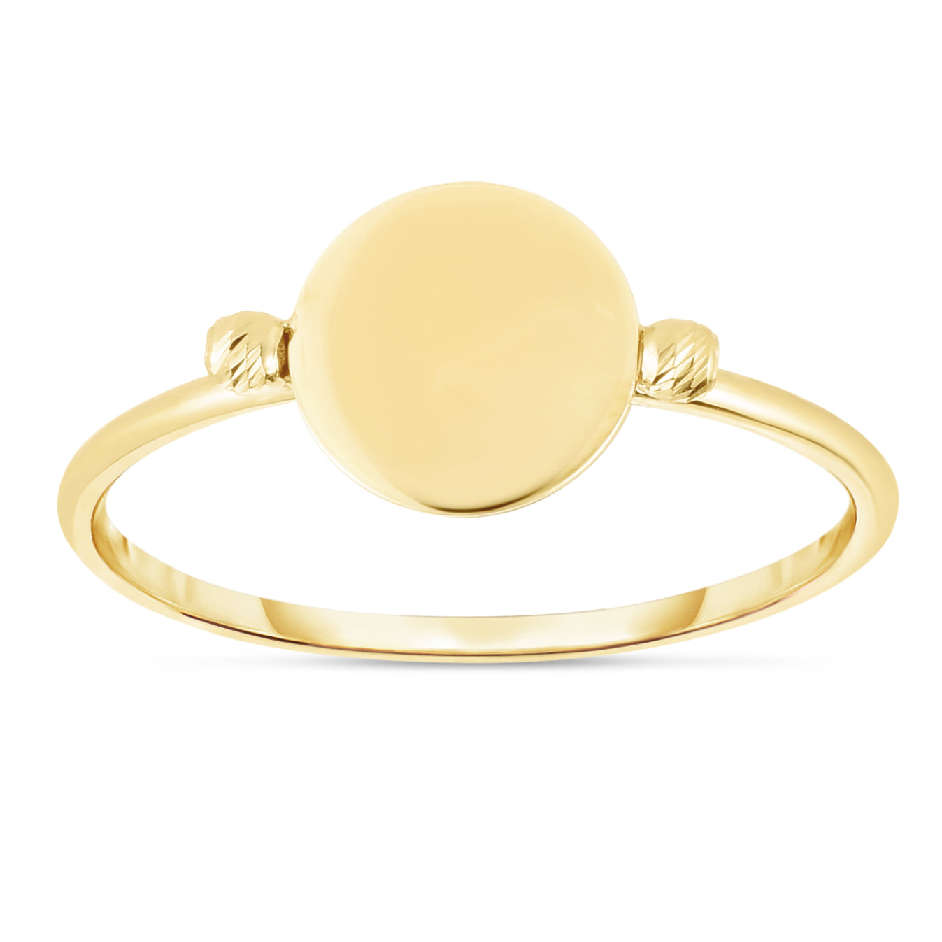14K Yellow Gold Polished Disc Ring