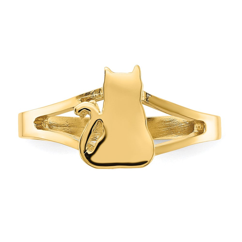 14k Polished Cat Ring