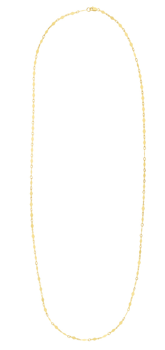 14K Yellow Gold 30" Polished Diamond Shape Mirror Chain