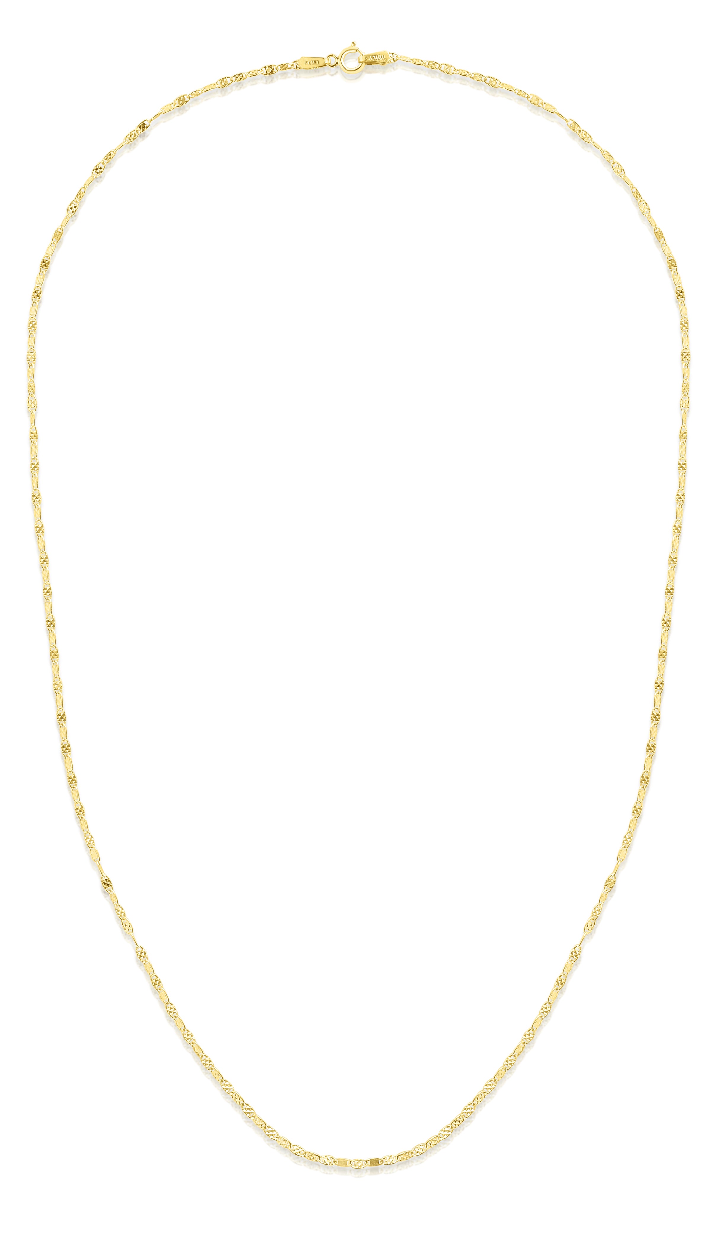 14K Yellow Gold 1.7mm Sparkle Valentino 24" Chain with Lobster Lock