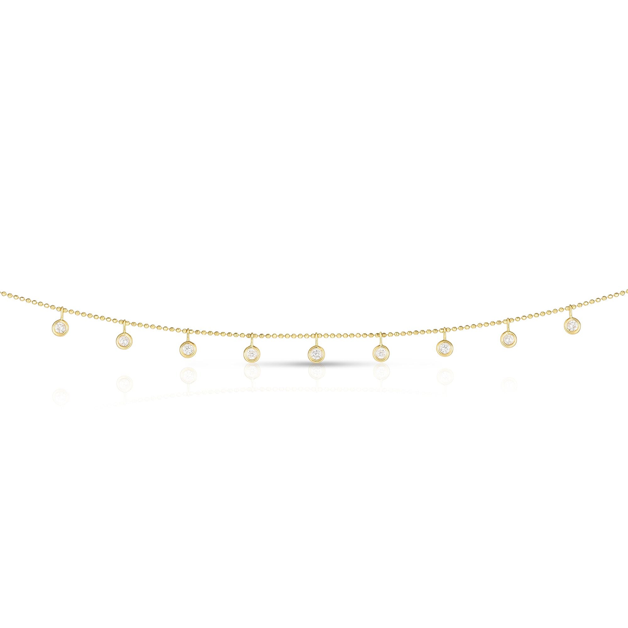 14K Yellow Gold 18" .50ct Dangling Diamonds Necklace