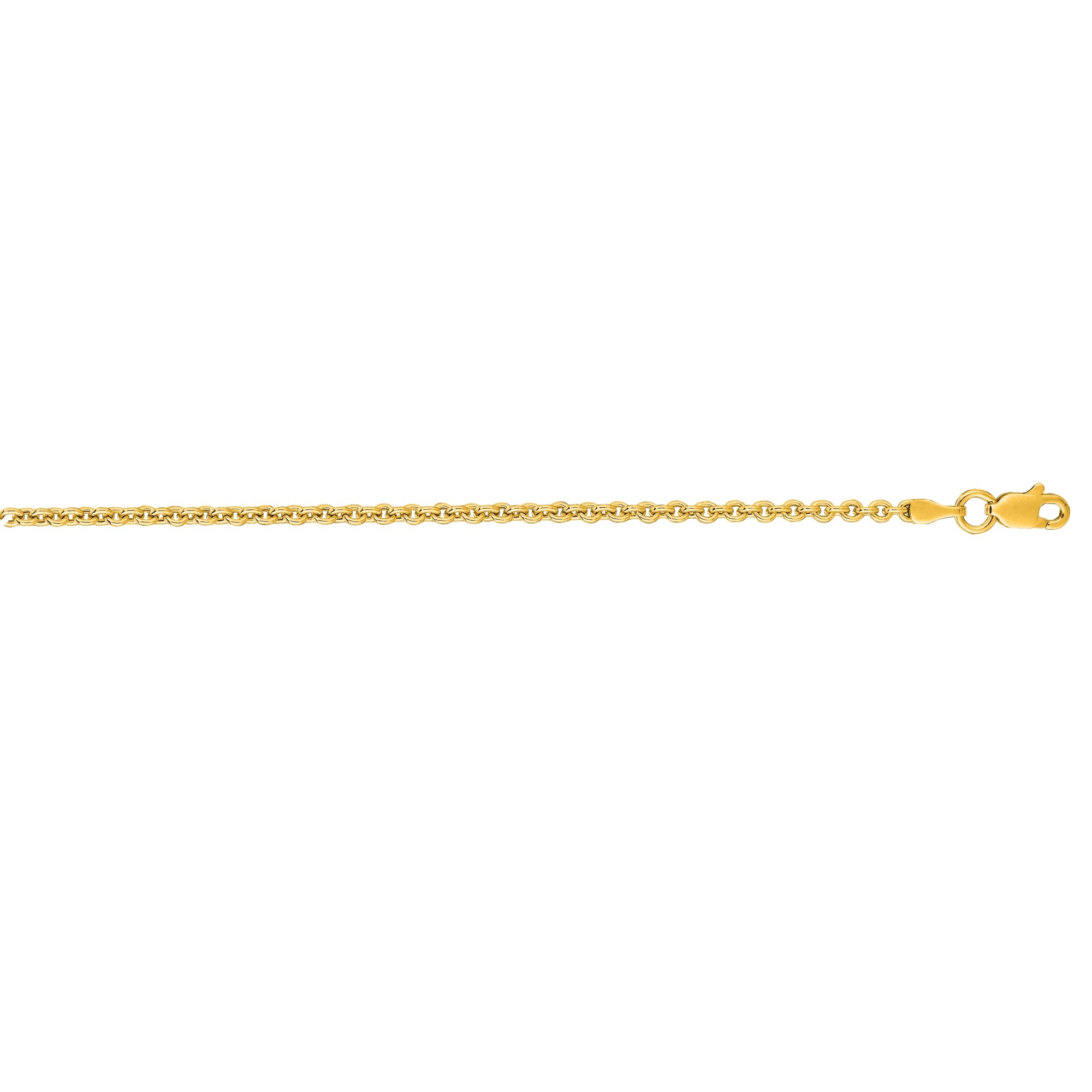 14K Yellow Gold 2.3mm Lite Forsantina 24" Chain with Lobster Lock