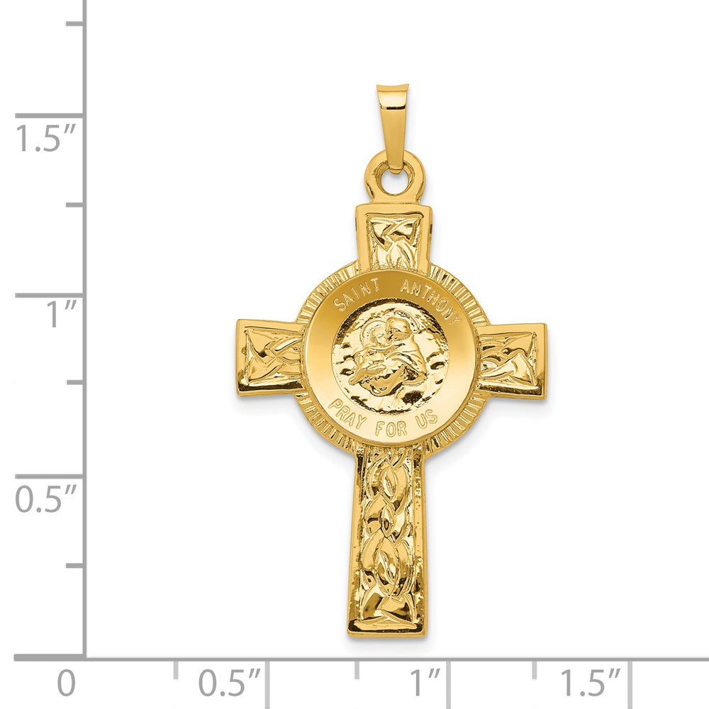 14k Cross w/St Anthony Medal Pendant