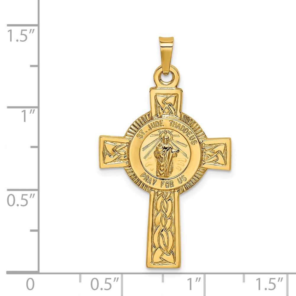 14k Cross w/St. Jude Medal Pendant
