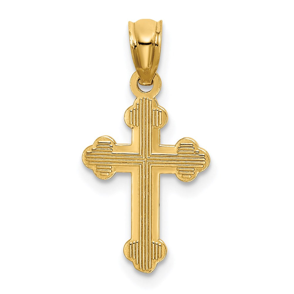 14k Small Budded Cross Charm