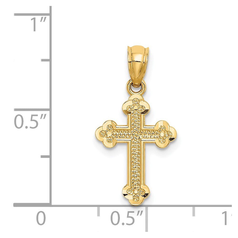 14k Small Budded Cross Charm