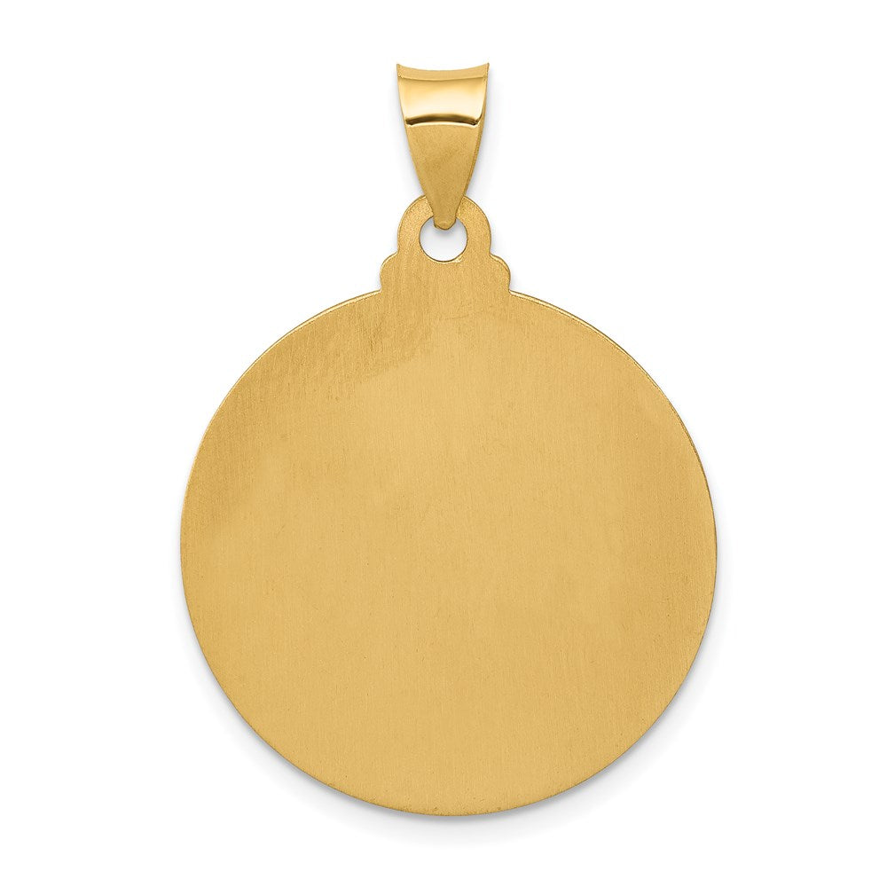 14k Head of Christ Medal Hollow Round Pendant