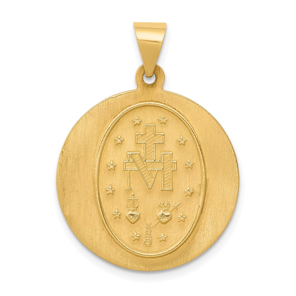 14k Miraculous Medal Hollow Pendant