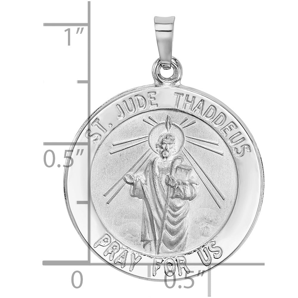14k White Gold Saint Jude Medal Pendant