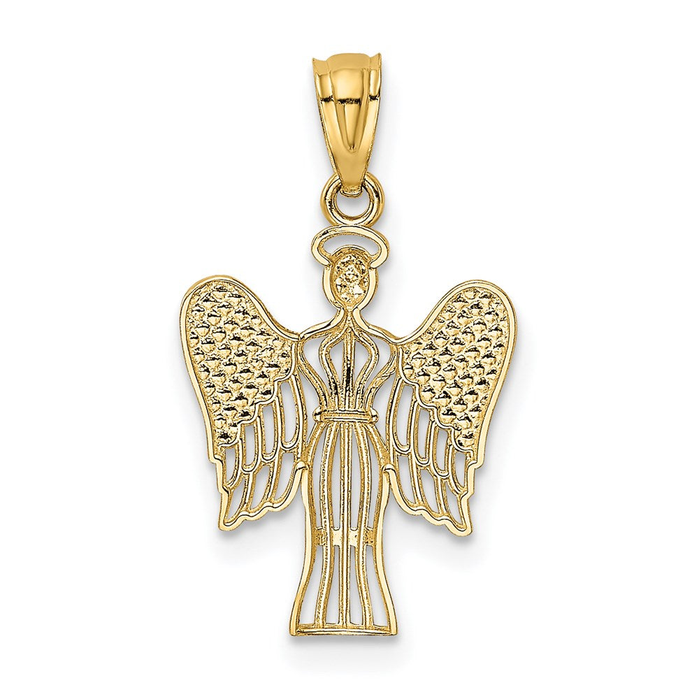 14k w/Rhodium Angel Pendant