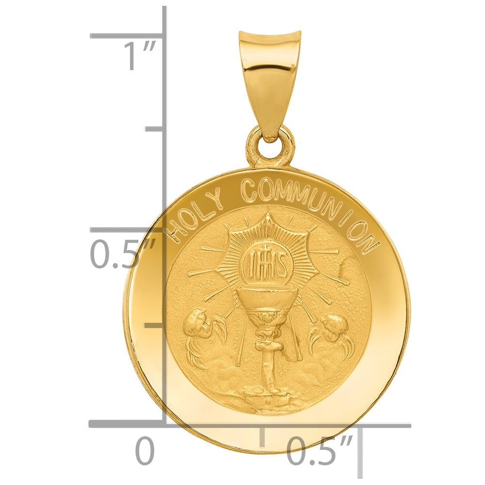 14k Holy Communion Medal Hollow Pendant