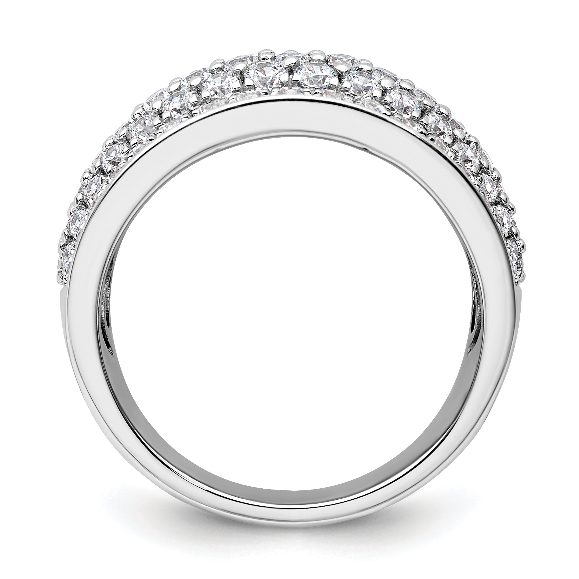 14k White Gold 1 3/4 carat Lab Grown Diamond VS/SI+ G+ Complete Fashion Layered Band