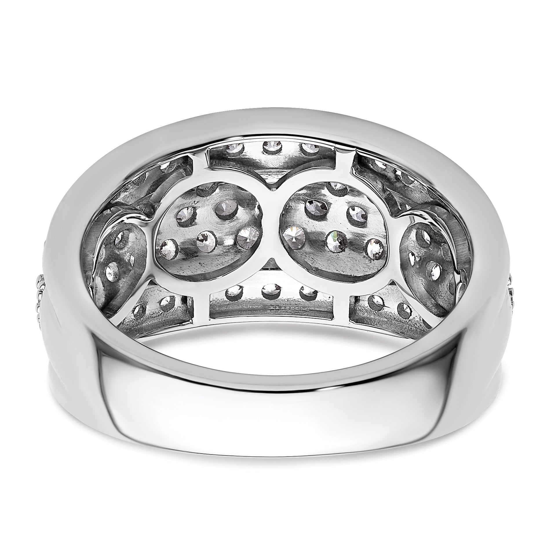 14k White Gold 1 3/4 carat Lab Grown Diamond VS/SI+ G+ Complete Fashion Layered Band