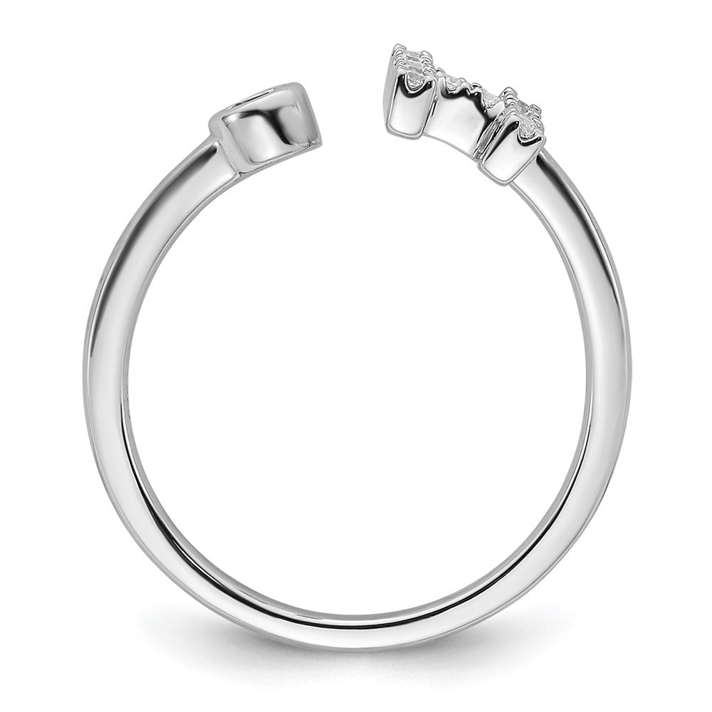 14K White Gold Lab Grown Diamond Vs/Si Fgh Initial H Adjustable Rin