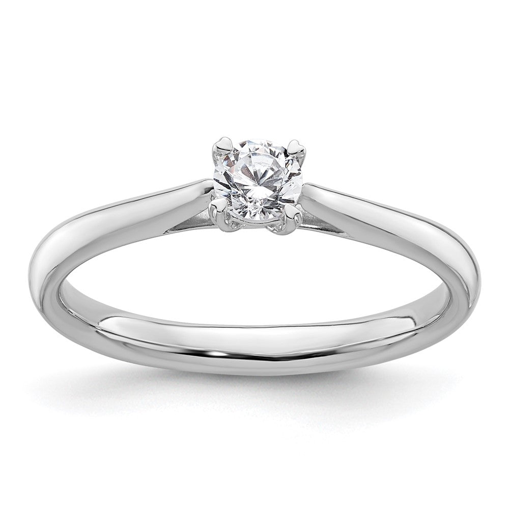 True Origin 14K White Gold 1/4 carat Lab Grown Diamond VS/SI D E F Round Solitare Engagement Ring
