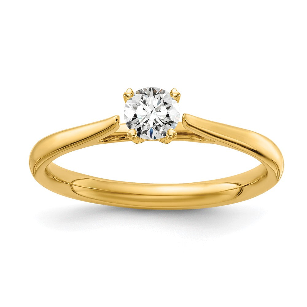 True Origin 14K 1/4 carat Lab Grown Diamond VS/SI D E F Round Solitare Engagement Ring