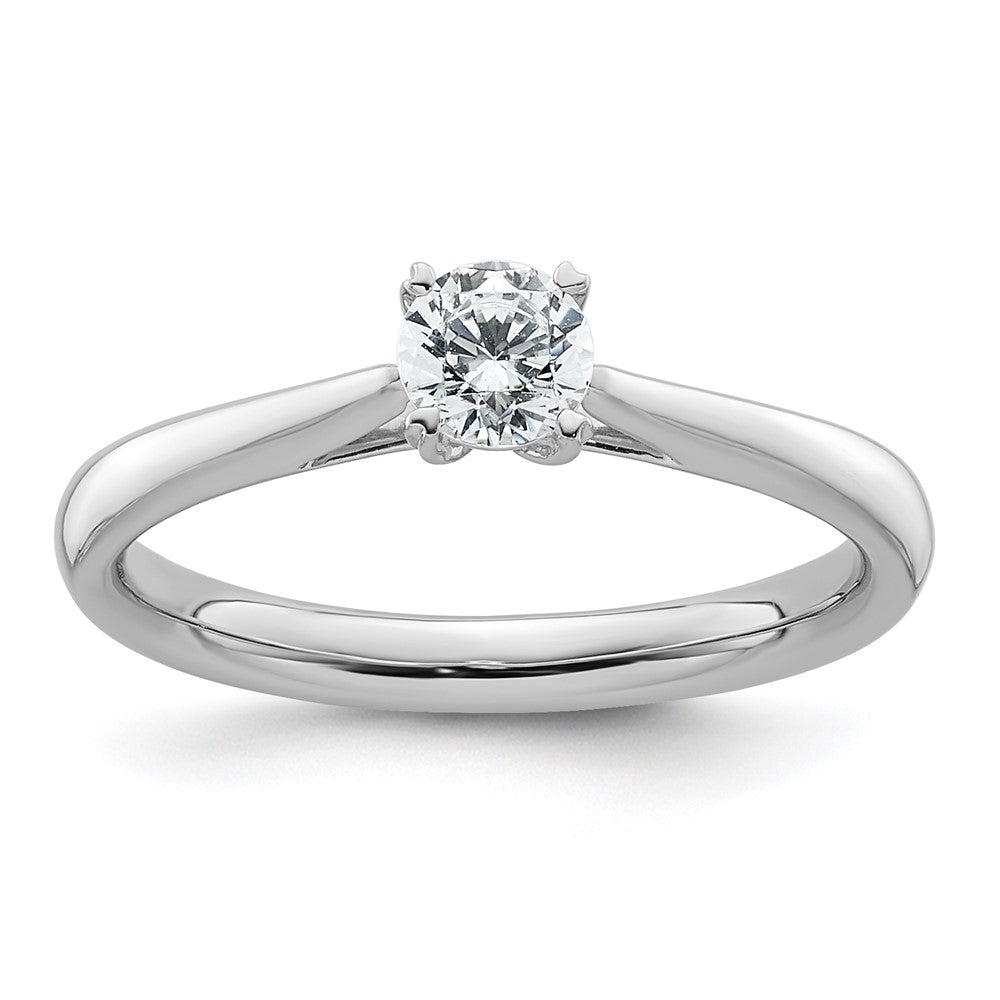 True Origin 14K White Gold 1/3 carat Lab Grown Diamond VS/SI D E F Round Solitare Engagement Ring