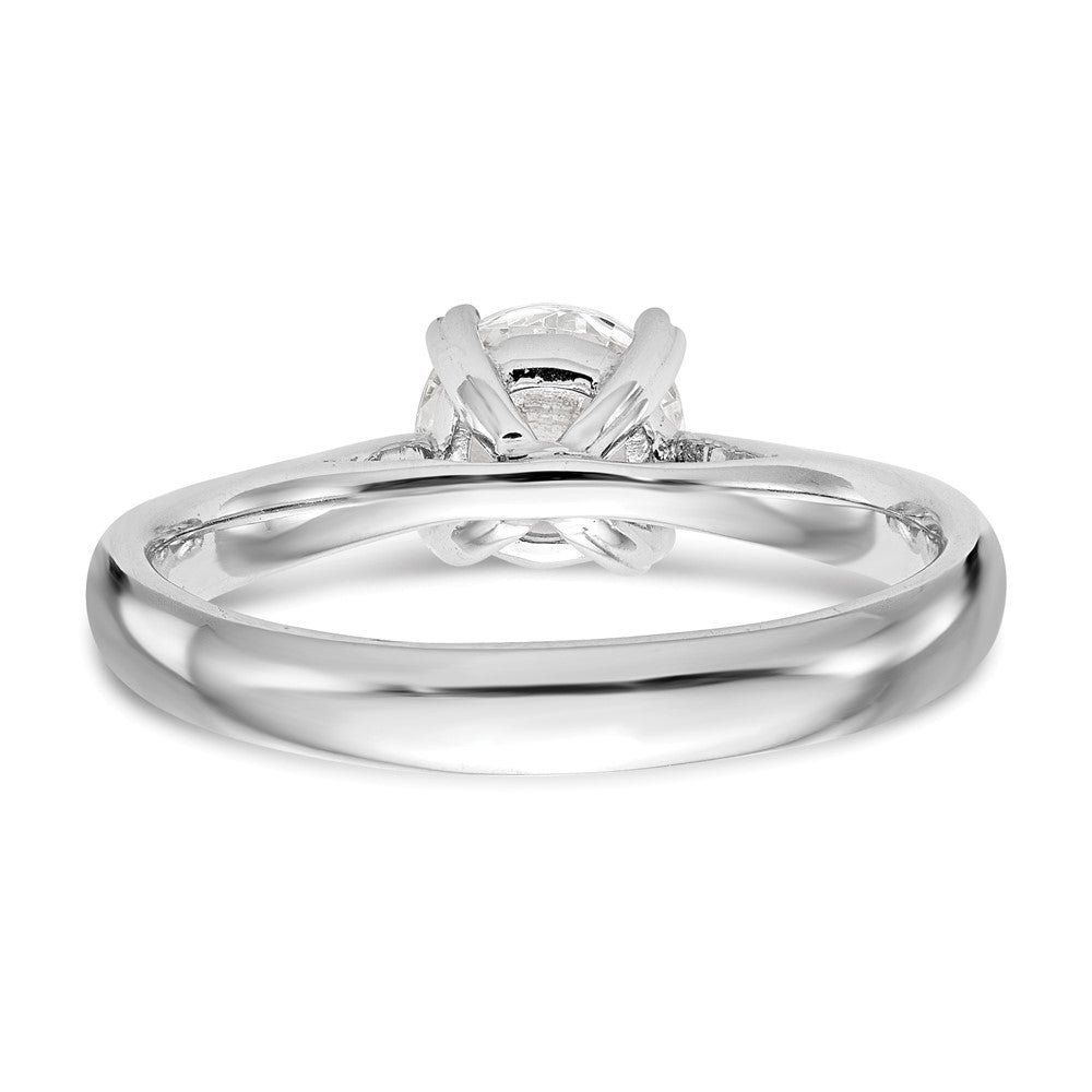14K White Gold Lab Grown Diamond 1 ct Round VS/SI FGH Solitaire Eng Ring