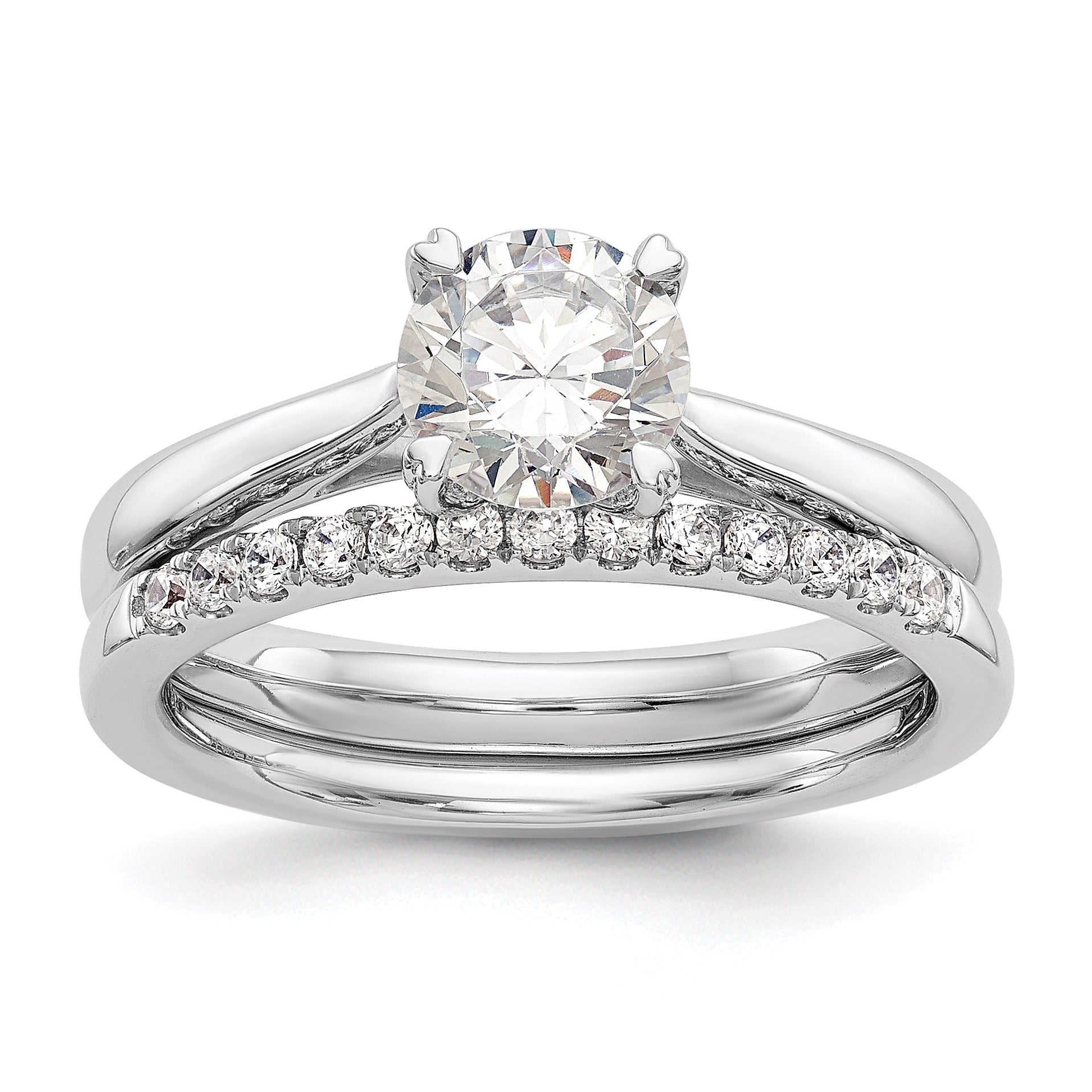 True Origin 14k White Gold 1/2 carat Certified Complete Lab Grown Diamond VS+ F+ Round Solitaire Engagement Ring