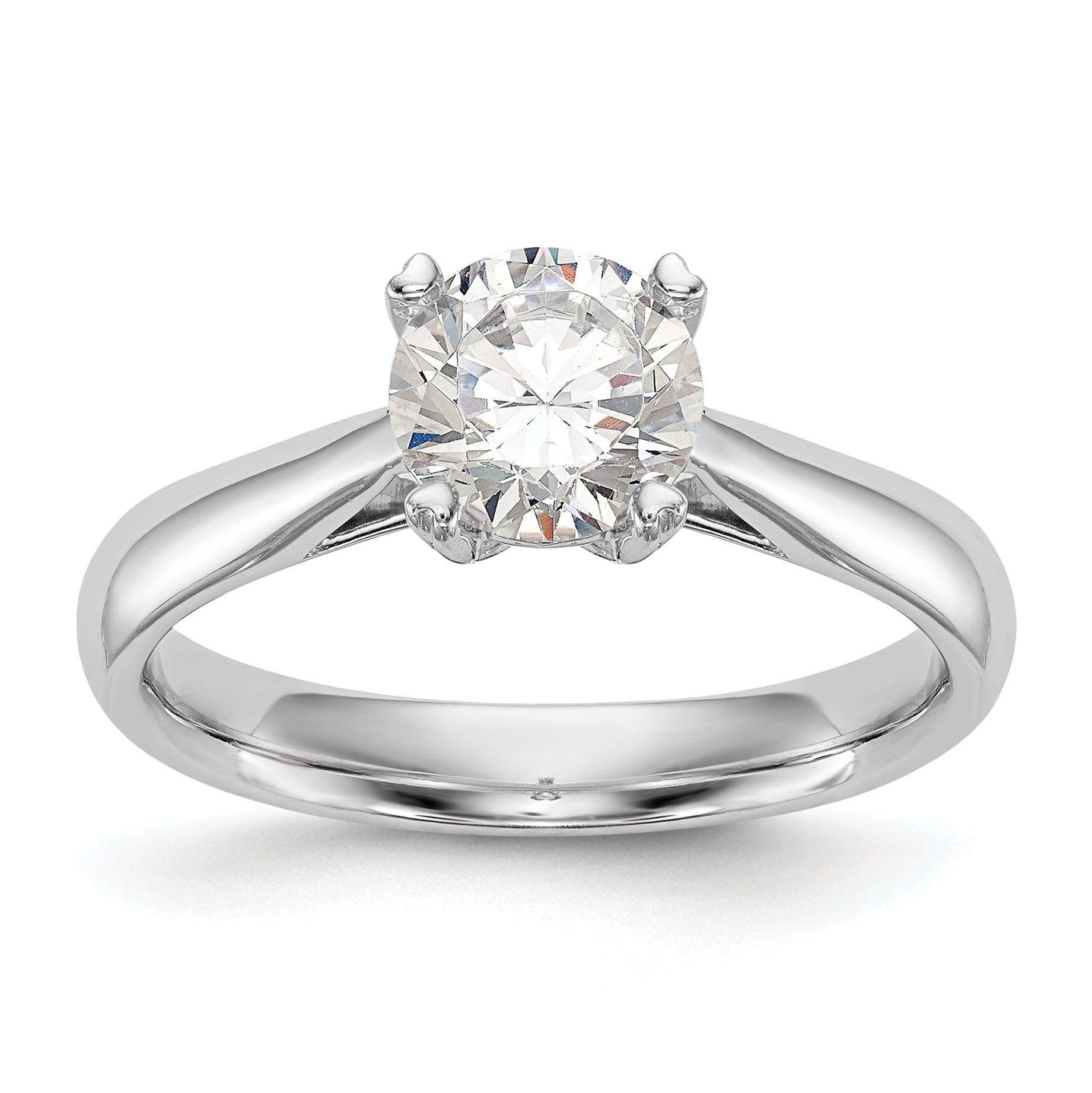True Origin 14k White Gold 1/2 carat Certified Complete Lab Grown Diamond VS+ F+ Round Solitaire Engagement Ring