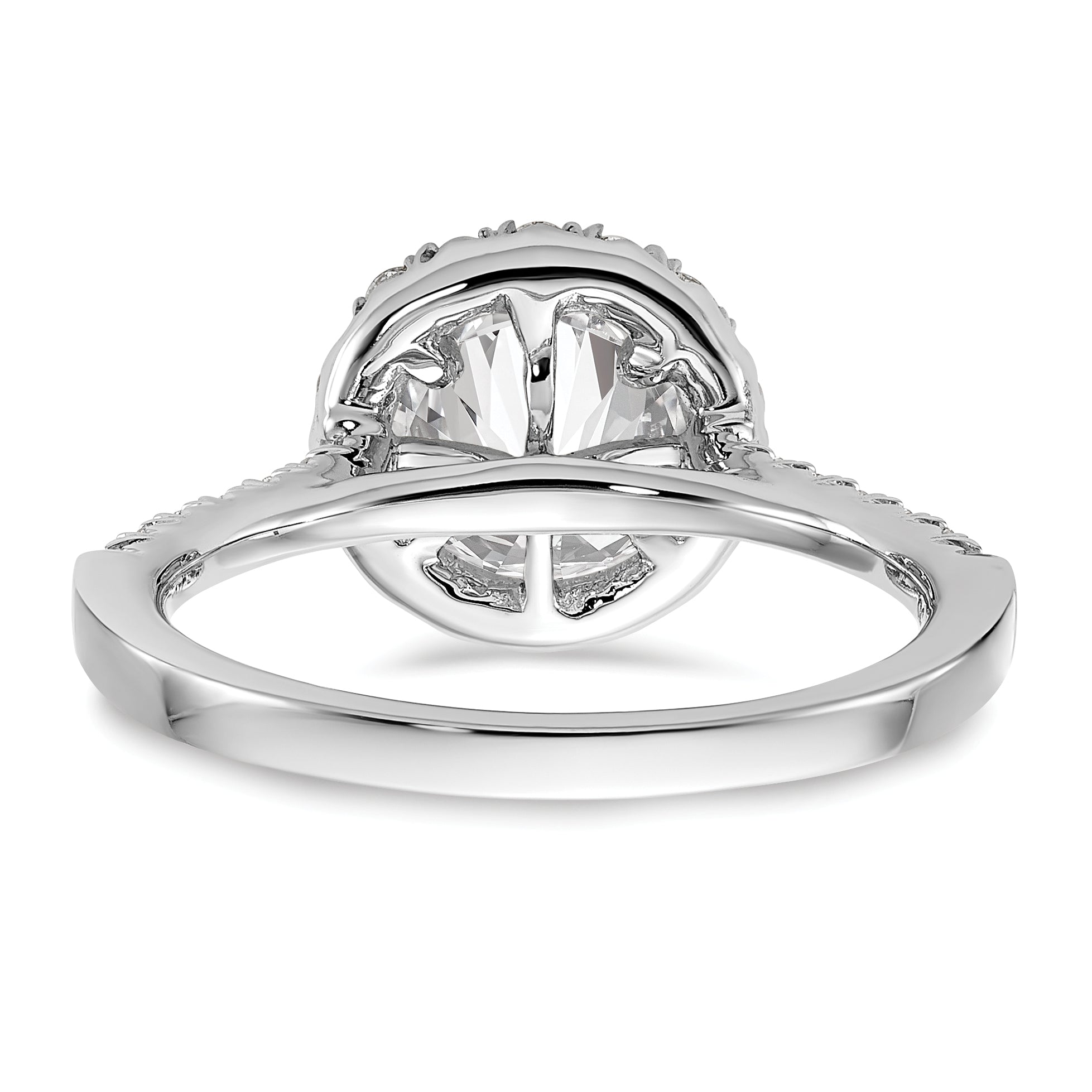 14k 3/4 carat Lab Grown Diamond VS/SI+ G+ Round Complete Size 5 Halo Engagement Ring
