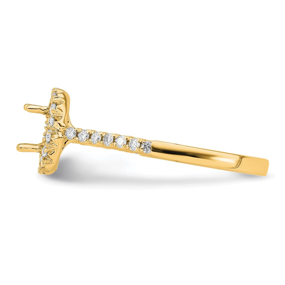 14K Gold Lab Grown Diamond VS/SI FGH Oval Halo Eng Semi-mount Ring