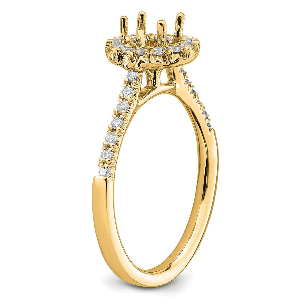 14K Gold Lab Grown Diamond VS/SI FGH Oval Halo Eng Semi-mount Ring