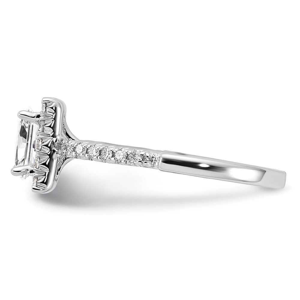 14K White Gold Lab Grown Dia VS/SI FGH Square Halo Semi-mount Eng Ri