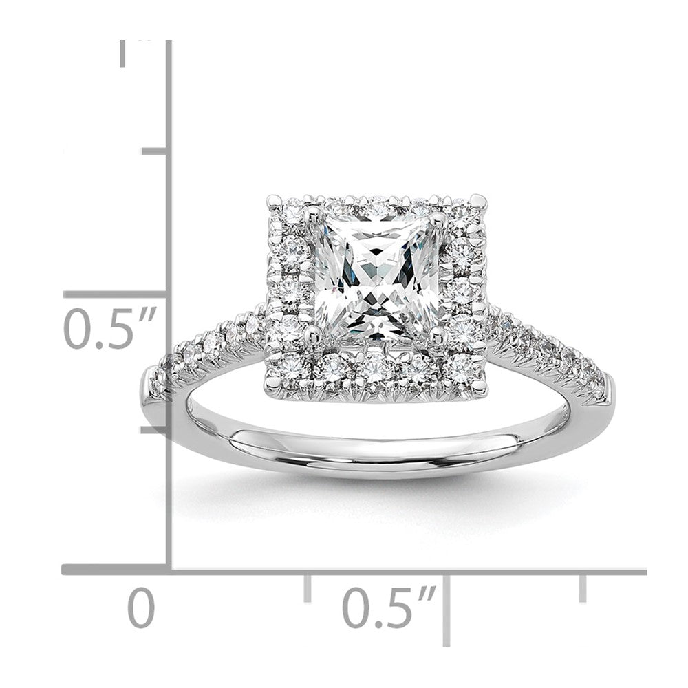 14K White Gold Lab Grown Dia VS/SI FGH Square Halo Semi-mount Eng Ri