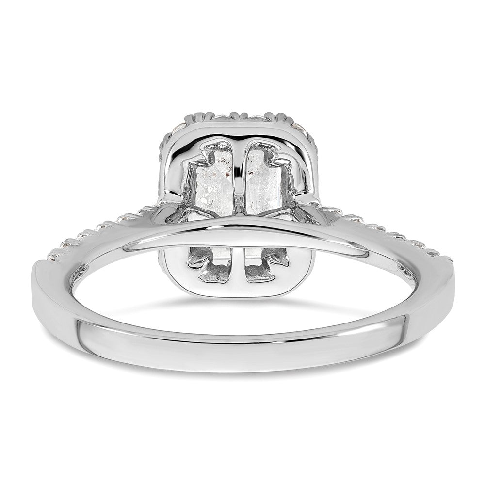 14K White Gold Lab Grown Dia VS/SI FGH Emerald Halo Semi-mount Eng R