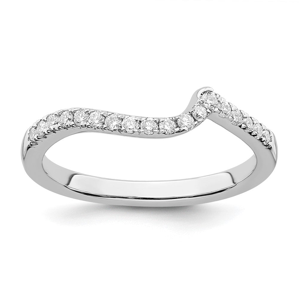 14K White Gold Lab Grown Diamond VS/SI FGH Contoured Wedding Band