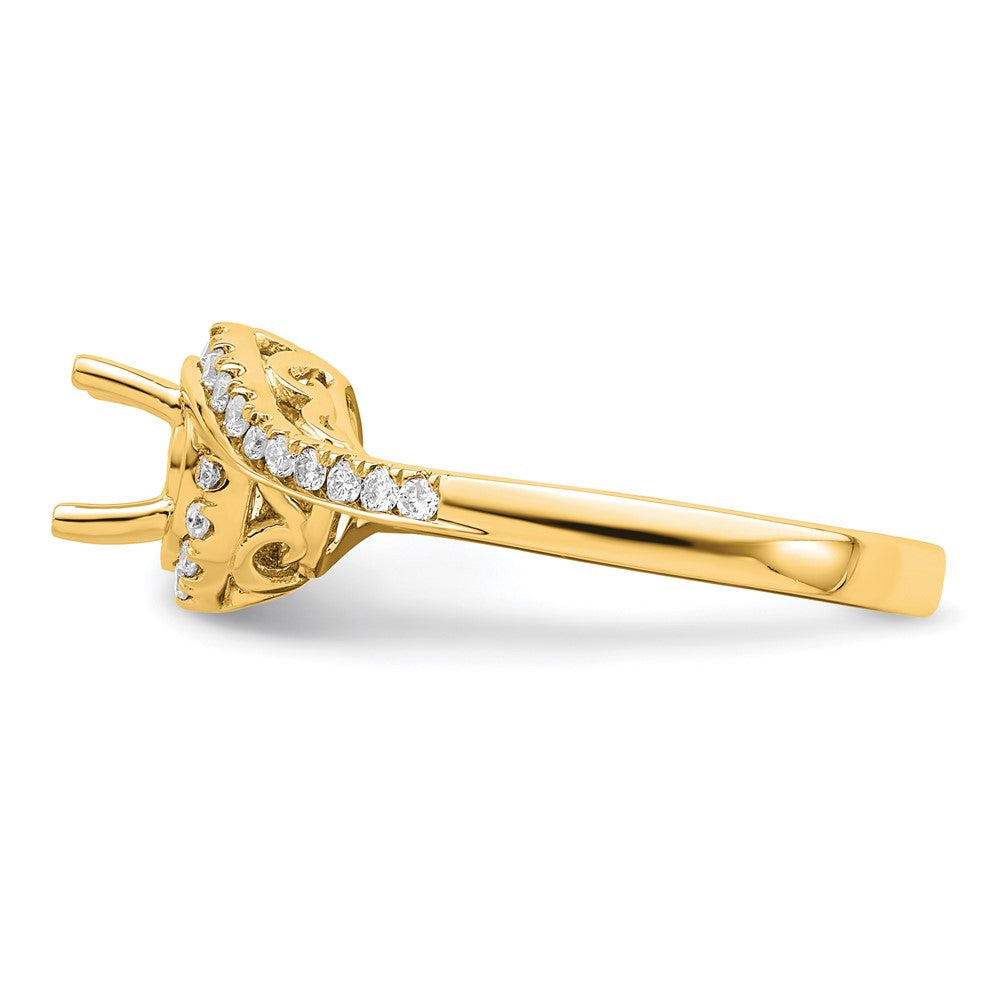 14K Gold Lab Grown Diamond VS/SI FGH Round Semi-mount By-Pass Eng Ri